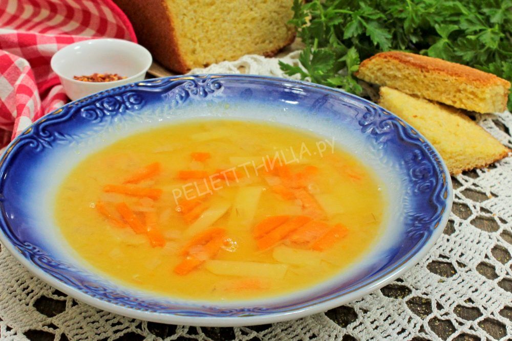 Постный гороховый суп с мультиварке