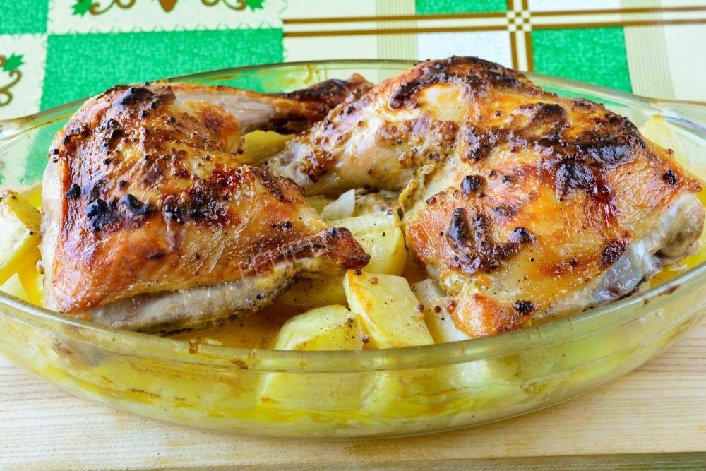 Куриные окорочка в духовке с хрустящей корочкой на протвине рецепт фото пошагово
