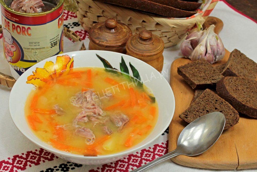 Гороховый суп с тушенкой - фото шаг 10