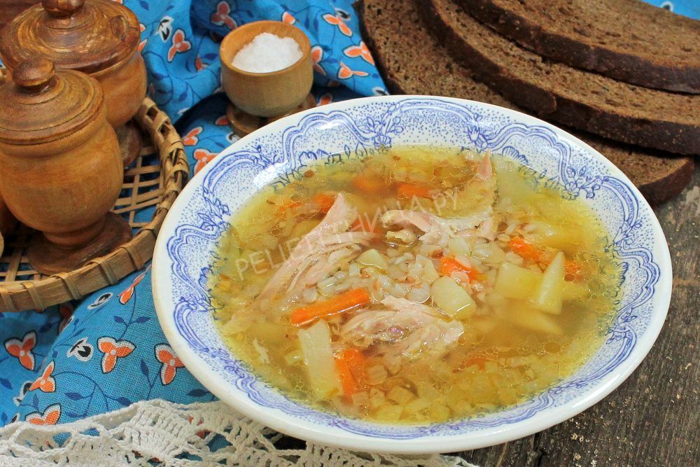 Суп с гречкой на курином бульоне