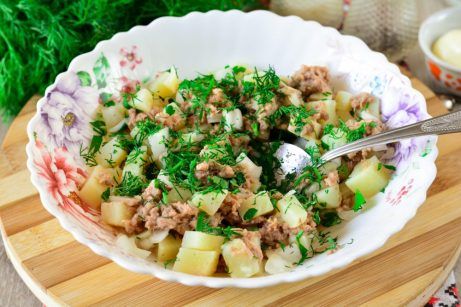 Картофельный салат с тунцом - фото шаг 5