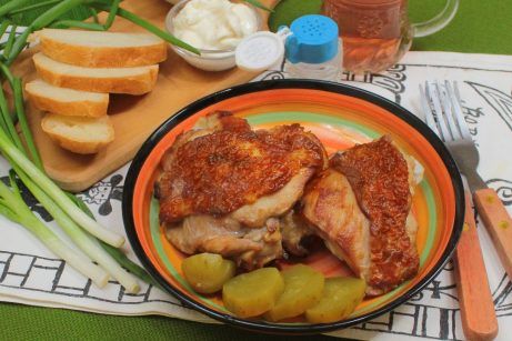 Куриные бедра в горчично-соевом маринаде на сковороде - фото шаг 7