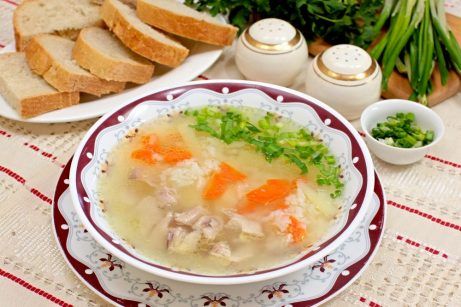 Куриный суп с овощами рисом и черемшой - фото шаг 7