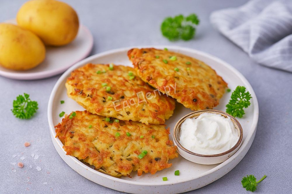 Драники картофельные с фаршем на сковороде