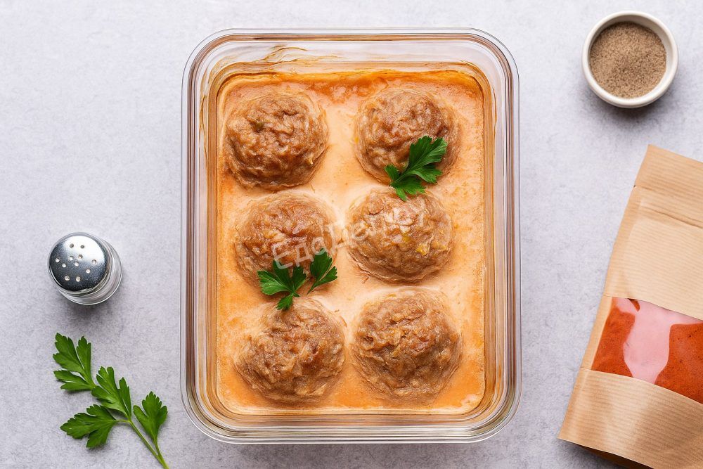 Ёжики из фарша с рисом, запечённые в духовке