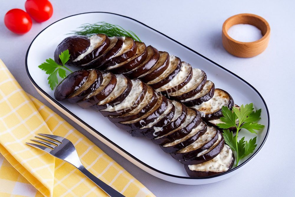Баклажаны с чесноком и майонезом