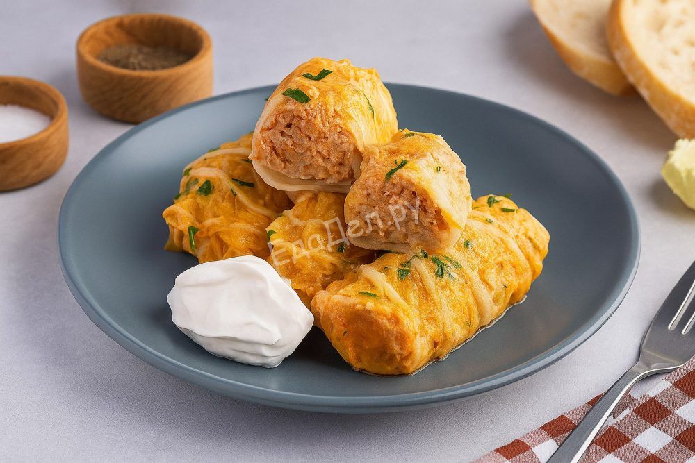 Голубцы из пекинской капусты с мясом, тушёные