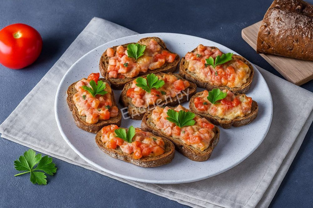 Горячие бутерброды с ветчиной и сыром, запечённые закуска