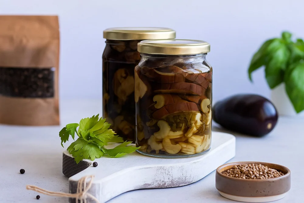 Баклажаны маринованные с чесноком и зеленью