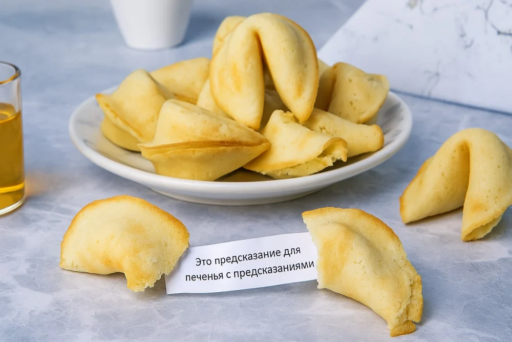 Печенье с предсказаниями, тонкое хрустящее в духовке