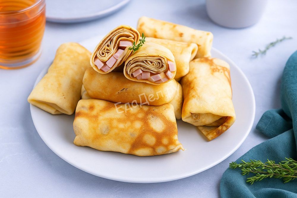 Блинчики с ветчиной и сыром