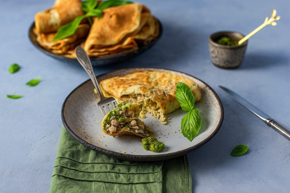 Блины с куриным фаршем