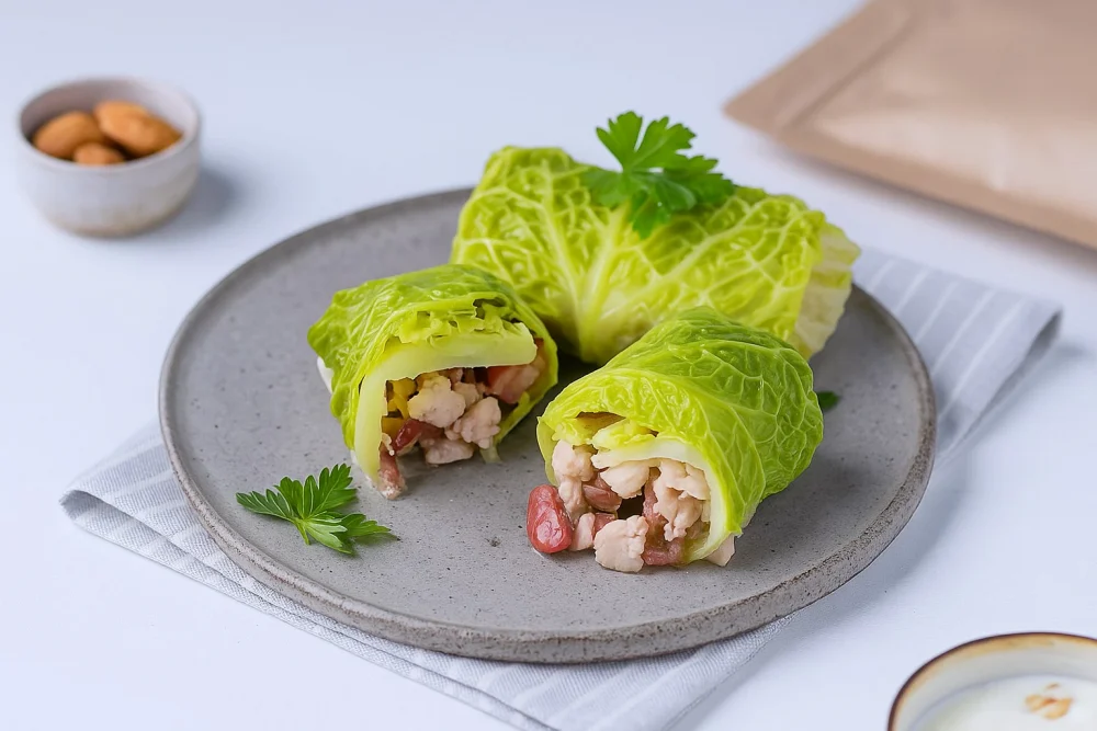 Голубцы с индейкой и колбасками, капустные, запечённые