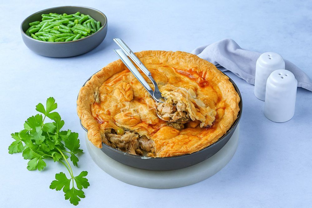 Английский пирог с курицей и овощами
