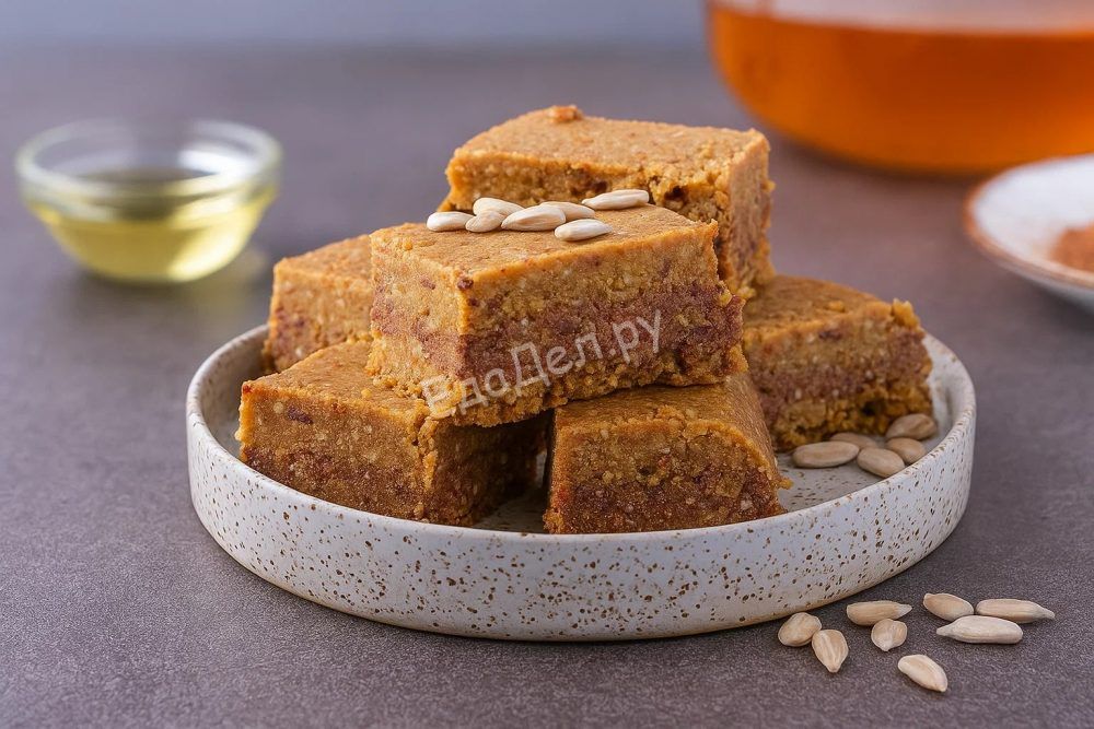 Халва из семечек с мёдом и шоколадом