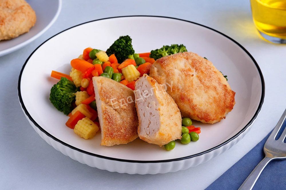 Котлеты из куриного фарша — нежные, обжаренные